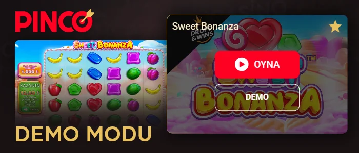 Pinco sitesinde Türk oyuncular için Sweet Bonanza'da ücretsiz oyun hakkında