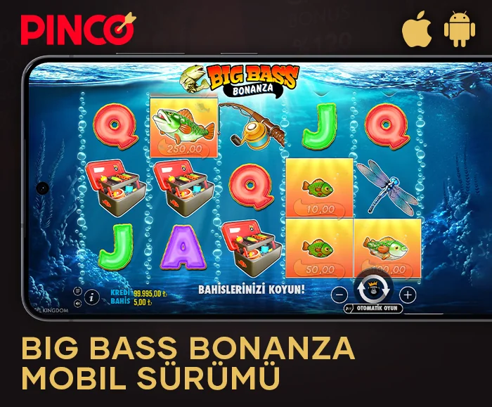 Big Bass Bonanza slot oyununu oynamak için Pinco mobil uygulaması