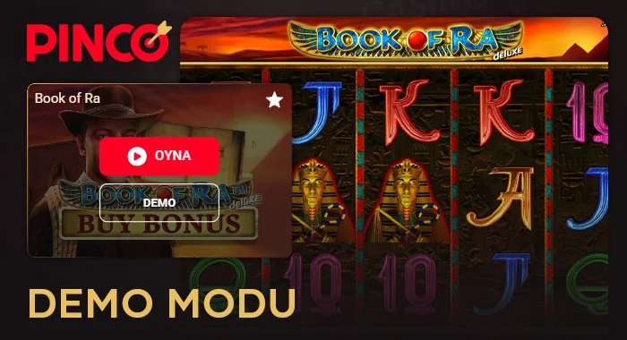 Pinco Türkiye sitesinde Book of Ra demo oyunu