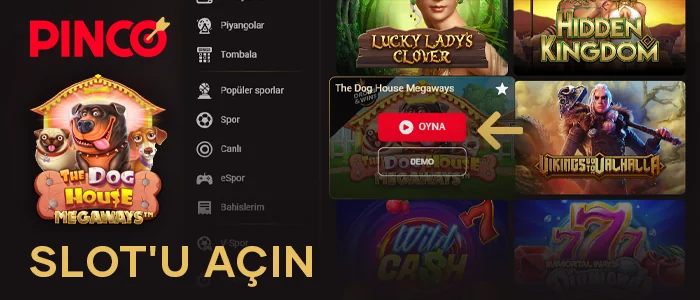 Pinco'da The Dog House Megaways slotunu gerçek parayla oynamak için başlatın