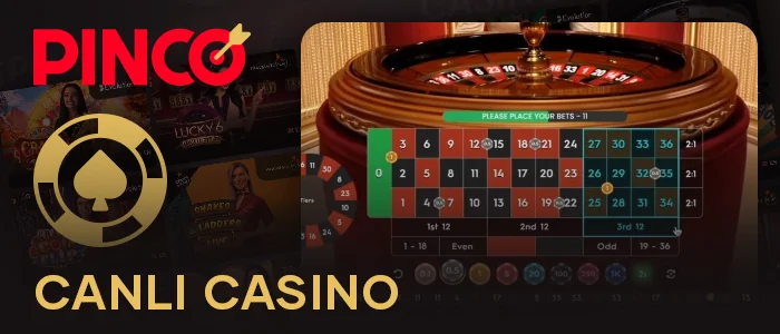 Pinco Casino'da canlı oyunlar - rulet, blackjack ve diğerleri