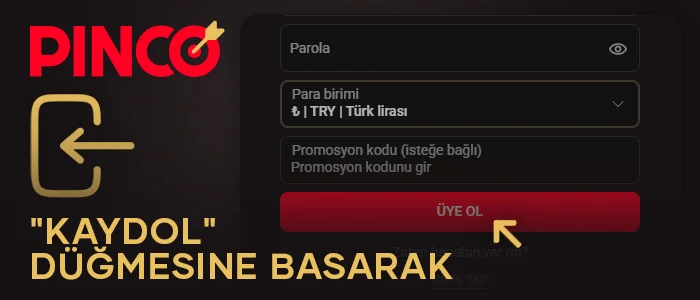 Pinco online casino'ya kaydınızı onaylayın